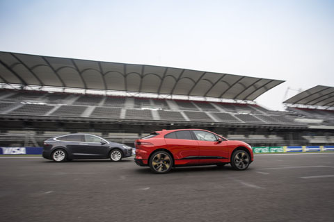 Jaguar I-PACE and Tesla Model X 100D