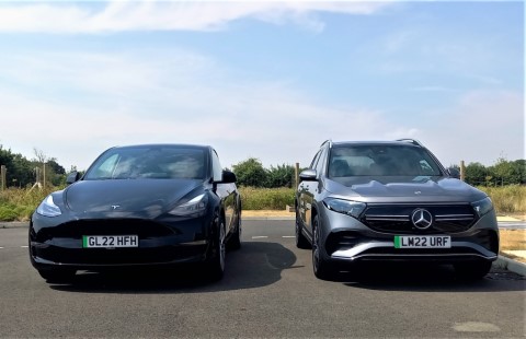 Mercedes-Benz EQB front vs Tesla Model Y front