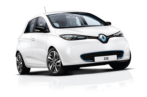 Exterior front driver-side view of Renault ZOE