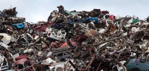 Scrapyard of cars