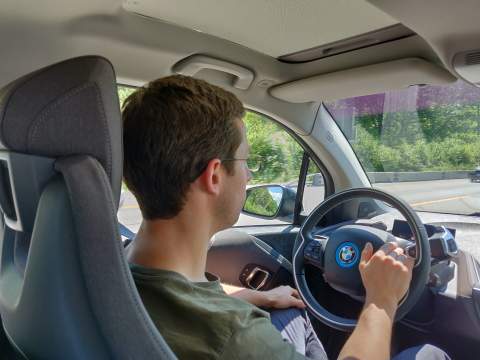 Alexander Sims driving the BMW i3