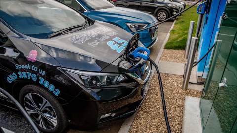 Octopus Energy wrapped Nissan Leaf charging
