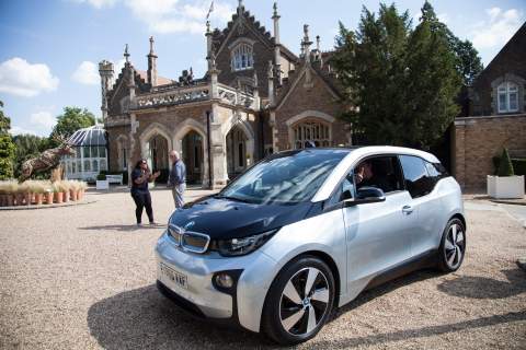 bmw i8 parked on driveway