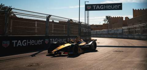 Formula E car on the race track