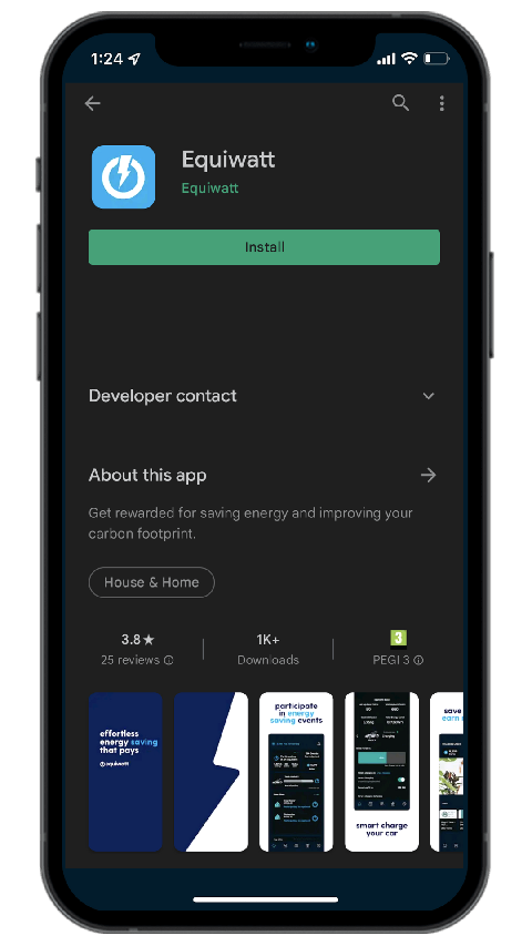 Download the equiwatt app for free on your iOS or Android device 