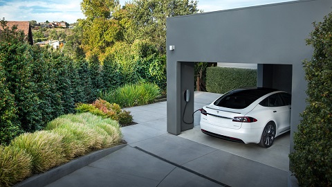 Parked Charging Tesla