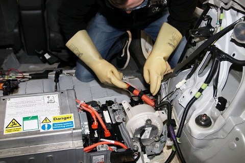 A car mechanic at work