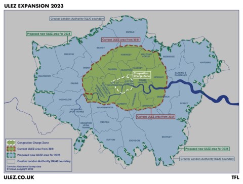 London Ultra Low Emission Zone to cover all Greater London