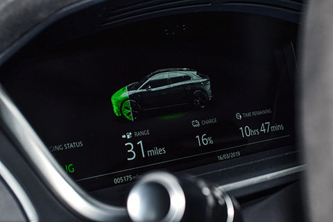 Jaguar I-PACE electric SUV dashboard close view