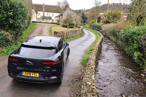 Jaguar I-PACE electric SUV exterior rear close view