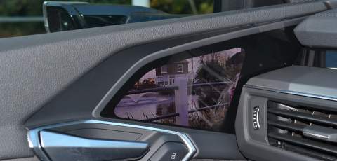 Audi e-tron Sportback virtual exterior mirror display