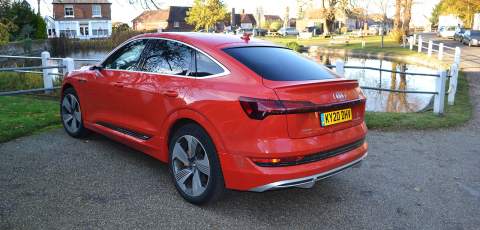 Audi e-tron Sportback rear three-quarter