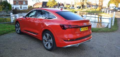 Audi e-tron Sportback rear three-quarter