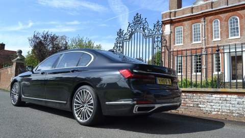 BMW 745Le rear side view