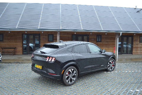 Ford Mustang Mach-e rear three-quarter 