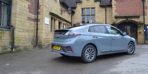 IONIQ rear three quarter