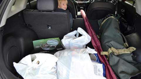 Kia Niro boot full of fishing gear