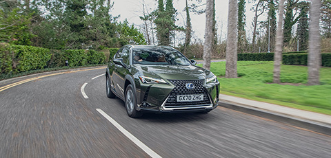 Lexus UX 300e driving