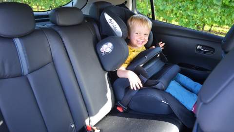 View of rear seats with child seat in place