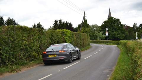 Panamera driving away