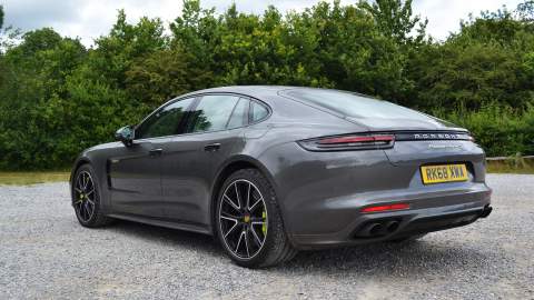 Rear side view of the Panamera