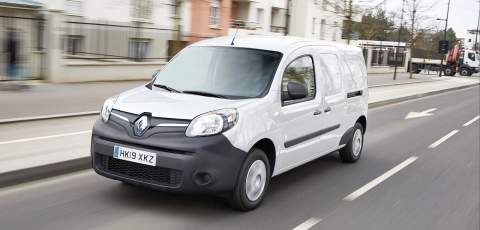 Either Renault Kangoo Maxi Van Z.E. 33 driving front