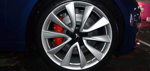 Tesla Model 3 Performance four piston calipers