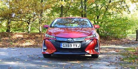 Front on view of the Prius