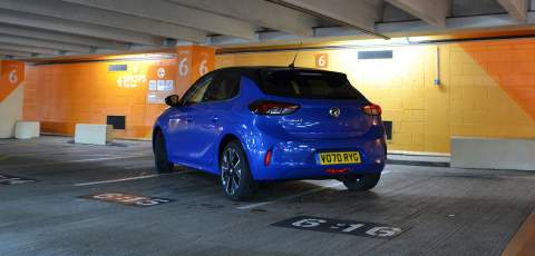 Vauxhall Corsa-e rear three-quarter