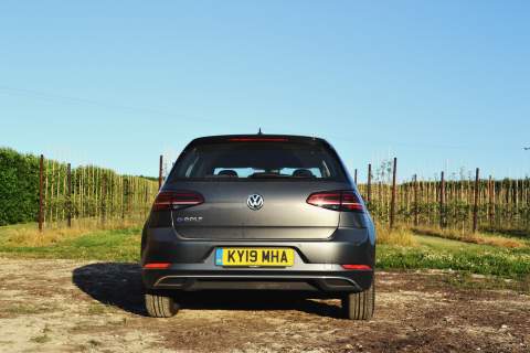 Rear view of the Volkswagen e-Golf